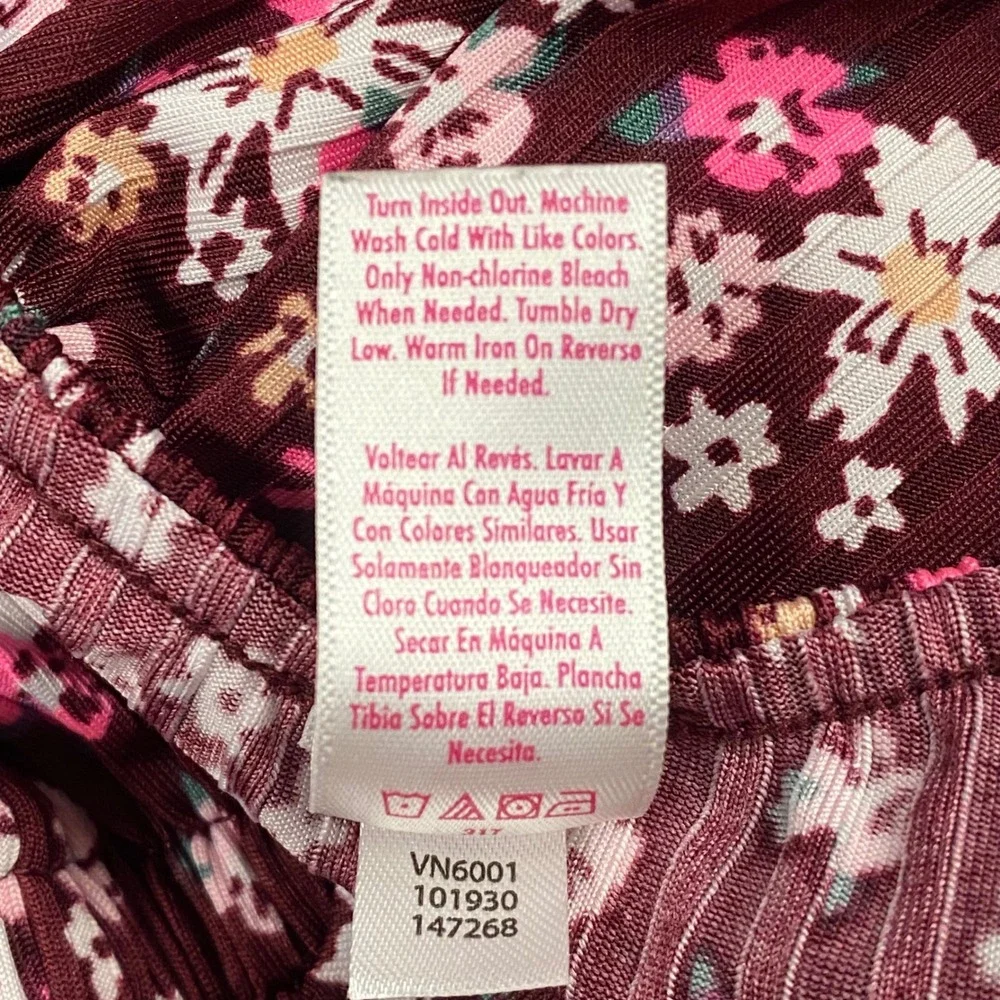 Justice Jumpsuit Kids Size S (7/8) Burgundy Excellent Floral Cold Shoulder Boho